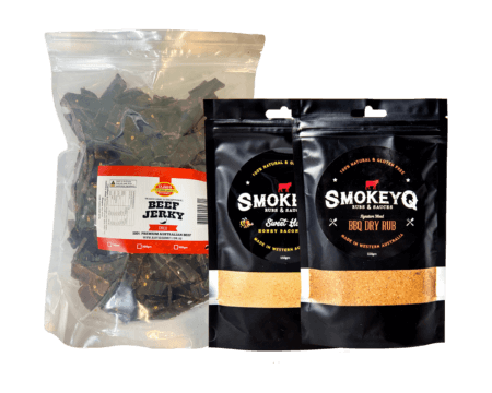 Combo Pack 1kg Jerky & 2 x Smokey Q Rubs