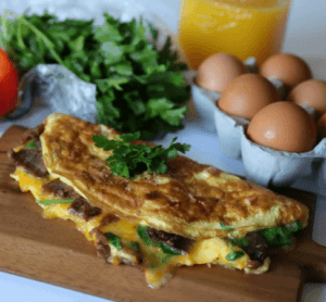 Cheese & Jerky Omelette